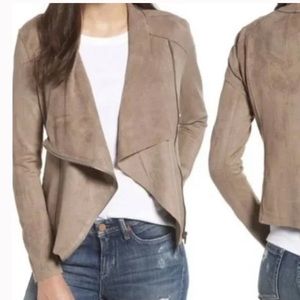 [BLANKNYC] Faux Suede Drape Front Asymmetrical Jacket Size Small